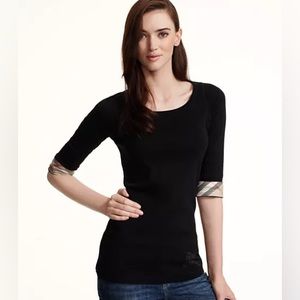 Burberry 3/4 Sleeve Cotton Top